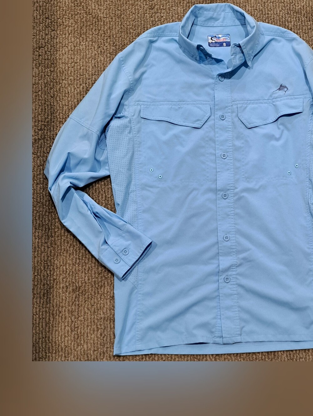Light Blue Men's Performance Button-Up Shirt